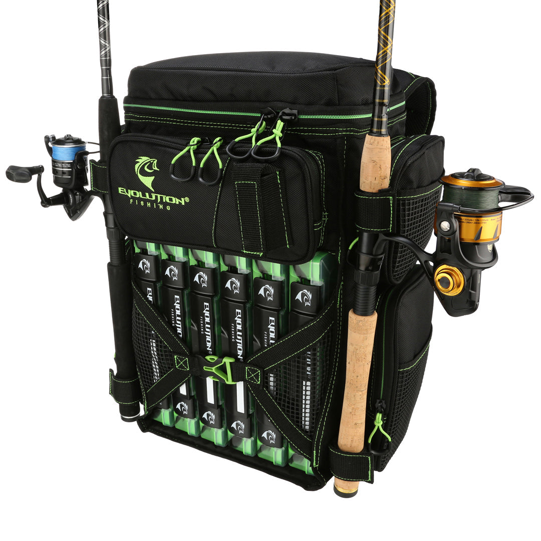 backpac tackle bag THKFISH IPX8 Waterproof Fishing Backpack, Green laser cut molle loops for external tool management Frogg Toggs StrikePak XL Backpack