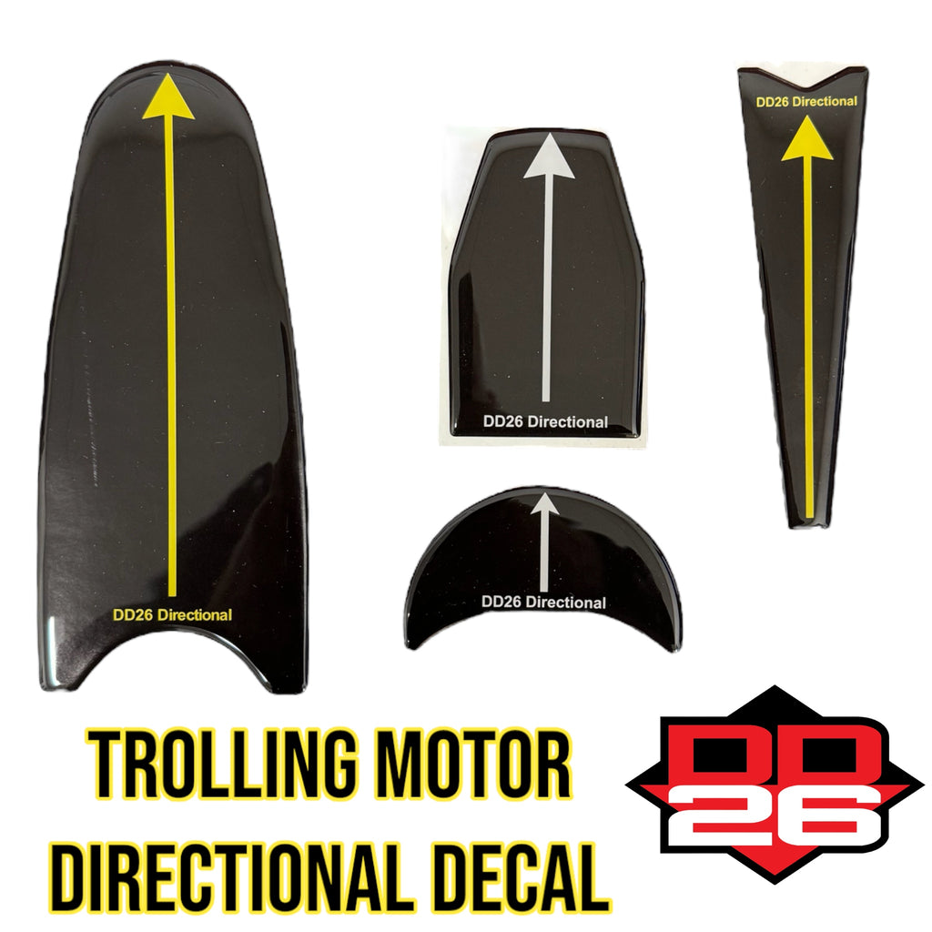 DD26 Directional Indicator Decal for Your Trolling Motor and Transducer Move